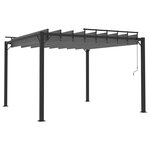 vidaXL Tonnelle avec toit à persienne 3x3 m Anthracite Tissu aluminium