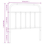 vidaXL Tête de lit métal blanc 90 cm