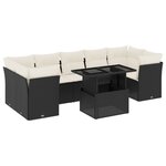 vidaXL Salon de jardin 8 Pièces avec coussins noir résine tressée