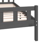 vidaXL Cadre de lit Gris Bois massif 200x200 cm