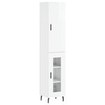 vidaXL Buffet haut Blanc brillant 34 5x34x180 cm Bois d'ingénierie