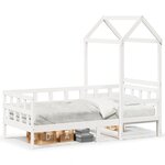 vidaXL Lit de jour avec toit blanc 80x200 cm bois de pin massif