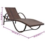 vidaXL Chaise longue avec coussin Résine tressée Marron