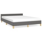 vidaXL Cadre de lit avec tête de lit Gris foncé 140x190 cm Tissu