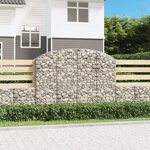 vidaXL Panier de gabions arqué 200x30x140/160 cm Fer galvanisé