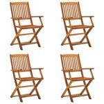 vidaXL Chaises pliables d'extérieur lot de 4 Bois d'acacia solide