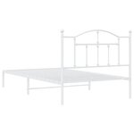vidaXL Cadre de lit métal avec tête de lit blanc 107x203 cm