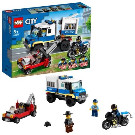 Lego city 60276 le transport des prisonniers jeu d'action avec dépanneuse  moto et figurines kit d'extension du poste de police - La Poste