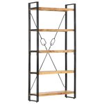 vidaXL Bibliothèque 5 niveaux 90x30x180 cm Bois solide de manguier