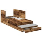 vidaXL Cadre de lit de stockage Bois vieilli 80x200 cm