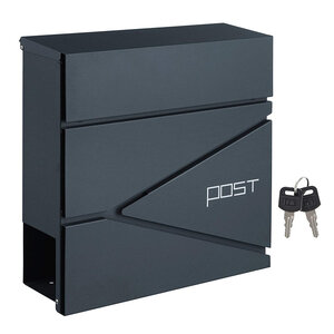 Boîte aux lettres murale avec porte-journaux clés facile à installer design moderne gris anthracite 12_0004400