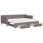 vidaXL Lit de jour avec gigogne et tiroirs taupe 80x200 cm tissu