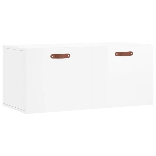 vidaXL Armoire murale blanc brillant 80x36 5x35 cm bois d'ingénierie