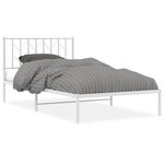 vidaXL Cadre de lit métal avec tête de lit blanc 107x203 cm