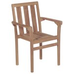vidaXL Chaises empilables de jardin lot de 2 Bois de teck solide