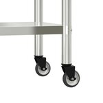 vidaXL Table de travail de cuisine avec roues 110x55x85 cm inox