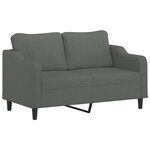 vidaXL Ensemble de canapés 2 Pièces avec coussins Gris foncé Tissu
