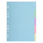 Intercalaires Carte Pastel 170g Forever 5 Positions - A4 - Couleurs Assorties - X 50 - Exacompta
