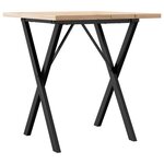 vidaXL Table à manger cadre en X 70x70x75 5cm bois de pin massif fonte