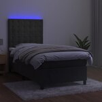 vidaXL Sommier à lattes de lit et matelas et LED Gris foncé 90x190 cm