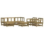 vidaXL Salon de jardin 7 Pièces bois de pin imprégné