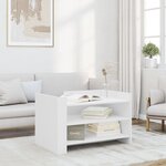 vidaXL Table basse blanc 80x50x50 cm bois d'ingénierie