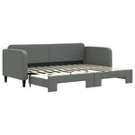 vidaXL Lit de jour avec lit gigogne gris foncé 80x200 cm tissu