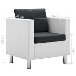 vidaXL Fauteuil Blanc et gris foncé Similicuir