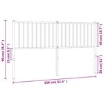 vidaXL Tête de lit métal blanc 150 cm