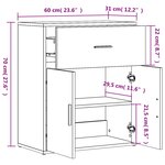 vidaXL Buffets 2 Pièces chêne fumé 60x31x70 cm bois d'ingénierie