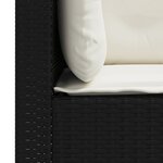 vidaXL Canapés d'angle de jardin et coussins 2 Pièces noir résine tressée