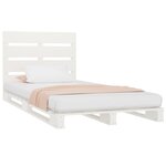 vidaXL Cadre de lit blanc 100x200 cm bois de pin massif