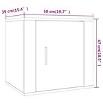 vidaXL Table de chevet Gris béton 50x39x47 cm