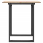 vidaXL Table à manger cadre en O 60x60x75 cm bois de pin massif fonte