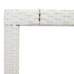 vidaXL Table de jardin avec dessus en verre blanc résine tressée