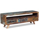 vidaXL Meuble TV avec 3 tiroirs Bois de récupération massif