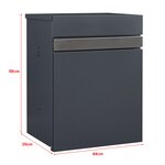 Boîte aux lettres avec panneau frontale acier galvanisé 58 x 44 x 35 cm( Anthracite 03_0006534