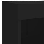 vidaXL Unités murales TV avec LED 7 Pièces noir bois d'ingénierie