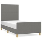vidaXL Cadre de lit avec tête de lit Gris foncé 90x200 cm Tissu