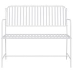 vidaXL Banc Blanc Métal 103 5 x 51 5 x 90 cm Durable Banc d'extérieur