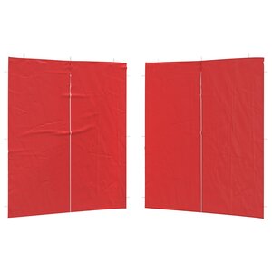 vidaXL Mur de tente de fête 2 Pièces Rouge 200 x 195 cm PE et acier