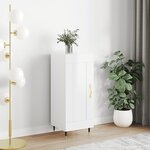 vidaXL Buffet Blanc brillant 34 5x34x90 cm Bois d'ingénierie