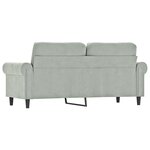 vidaXL Canapé à 2 places Gris clair 140 cm Velours