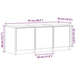 vidaXL Meuble TV avec LED blanc 97x34x40 cm bois d'ingénierie