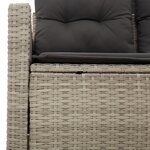 vidaXL Canapé de jardin 2 places et coussins gris clair résine tressée