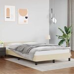 vidaXL Cadre de lit avec tête de lit sans matelas crème 120x200 cm