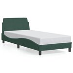vidaXL Cadre de lit avec tête de lit Vert foncé 90x200 cm Velours