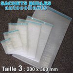 Lot de 50 sachets bulles d'air 200x300 mm avec rabat adhésif