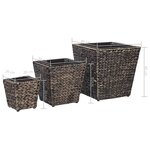 vidaXL Lits surélevés 3 Pièces Jacinthe d'eau Marron