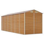 vidaXL Abri de jardin marron clair 191x555x198 cm acier galvanisé